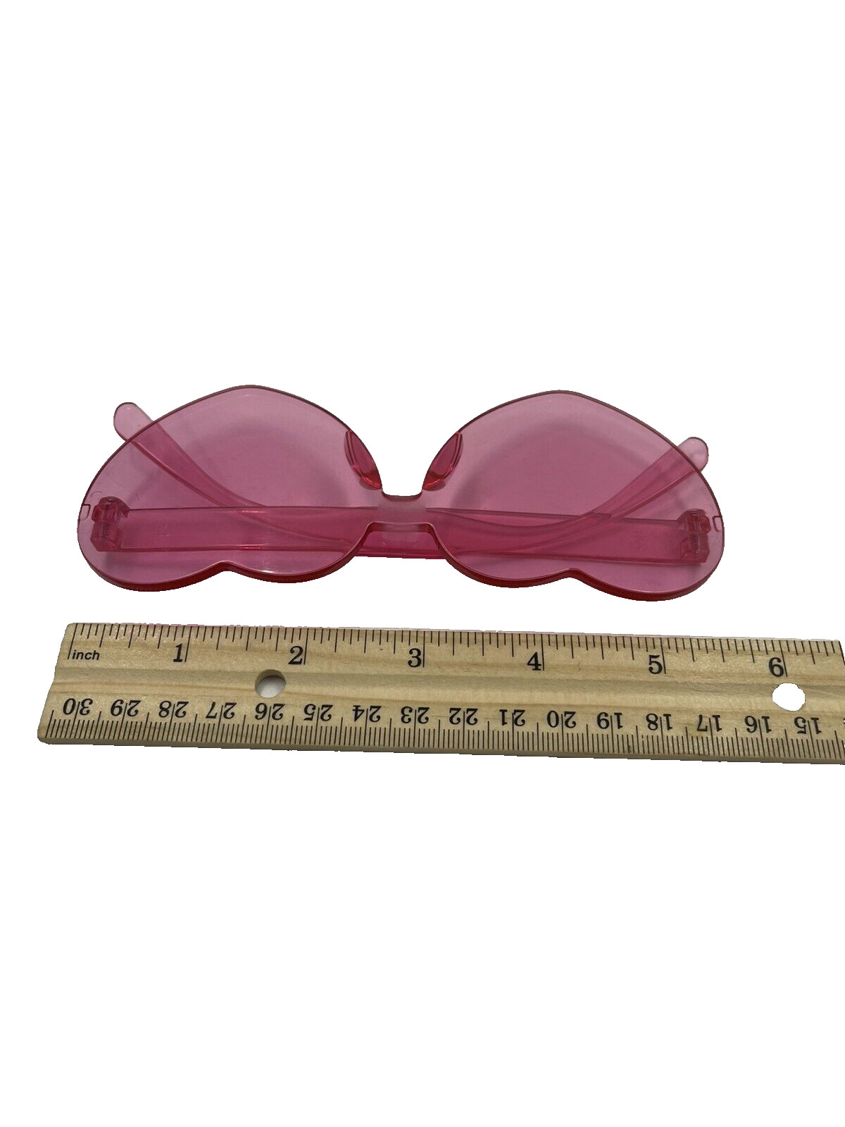 Pink Heart Shaped Sunglasses R2 Plastic or Polycarbonate Lens Frameless