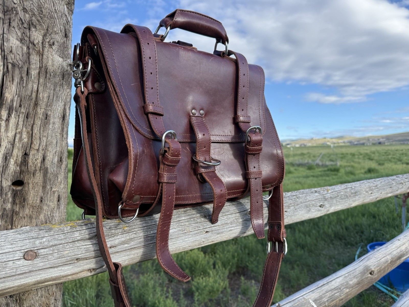 Saddleback Leather Classic Large Briefcase Chestnut RARE Shoulder Bag with Strap