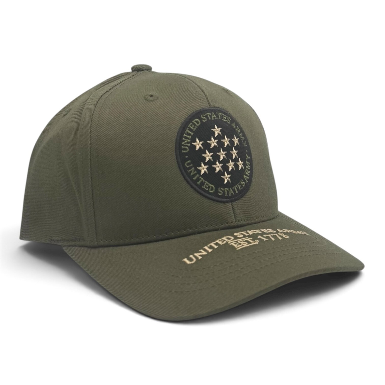 U.S. Army Licensed Military Veteran Premium Cotton Hat Snapback Olive Green