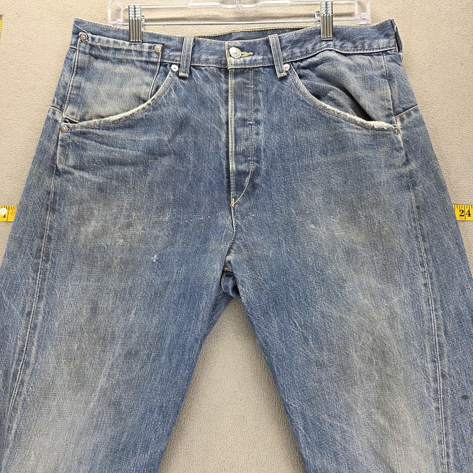 Vintage Levis Engineered Jeans Mens Blue Twisted Button Fly Fits 32×33