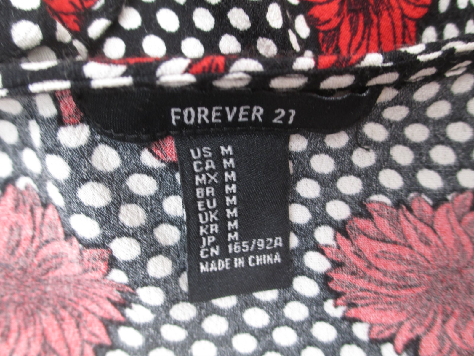 Forever 21 Size M Women Multicolor Floral Front Tie 3/4 Neck Ruffle Crop Top 861