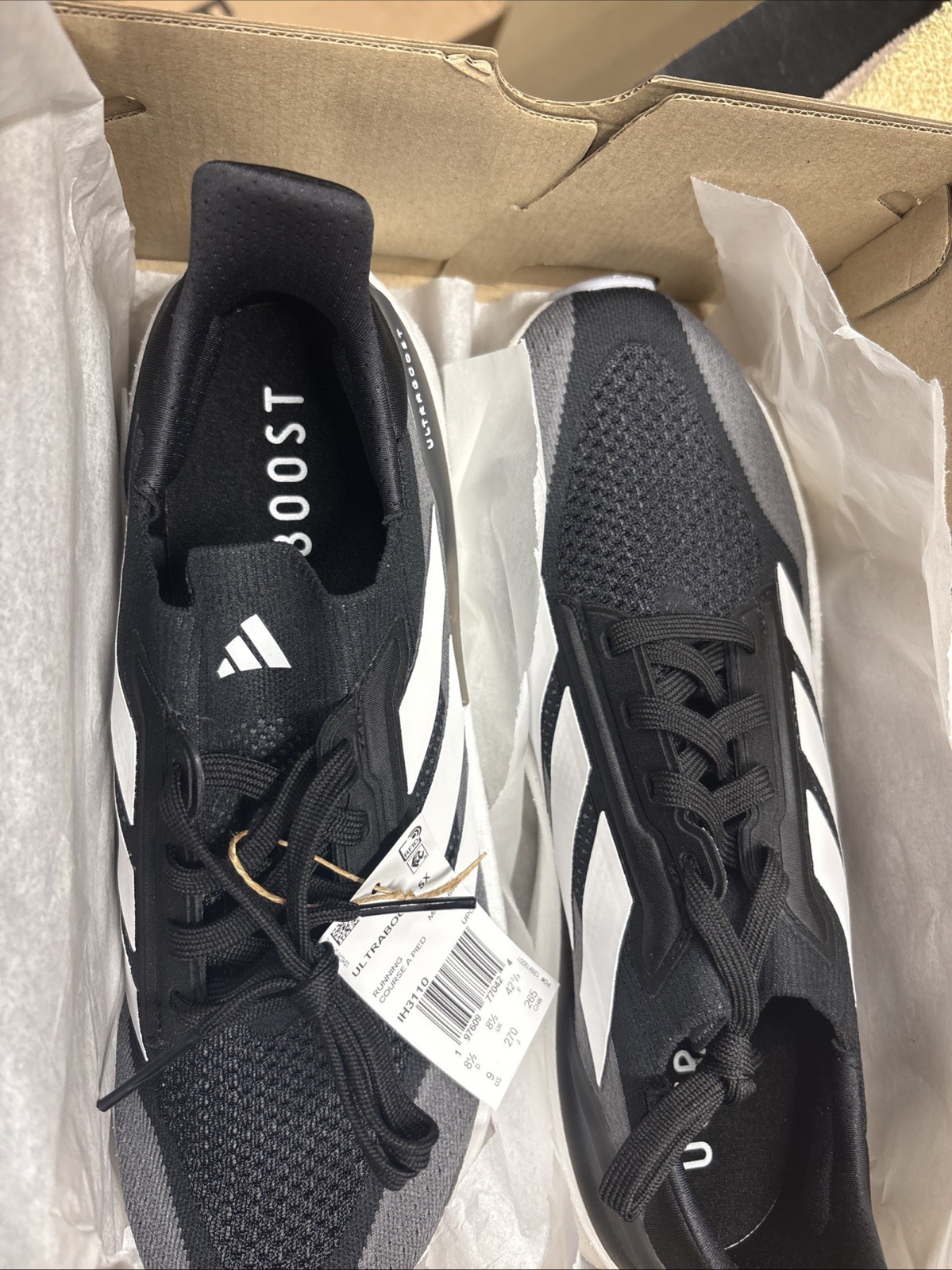 Adidas Ultraboost 5x Black White and Grey Size 9 Men’s Running Shoes