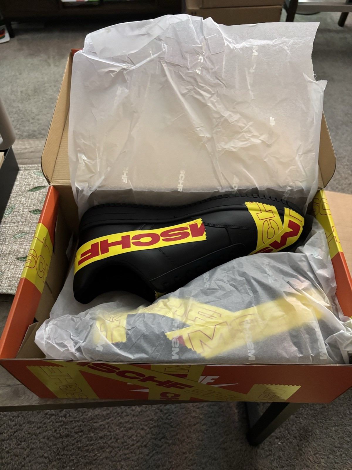 MSCHF Limited Edition TAP3 Black and Yellow Shoes Size 11 Medium New