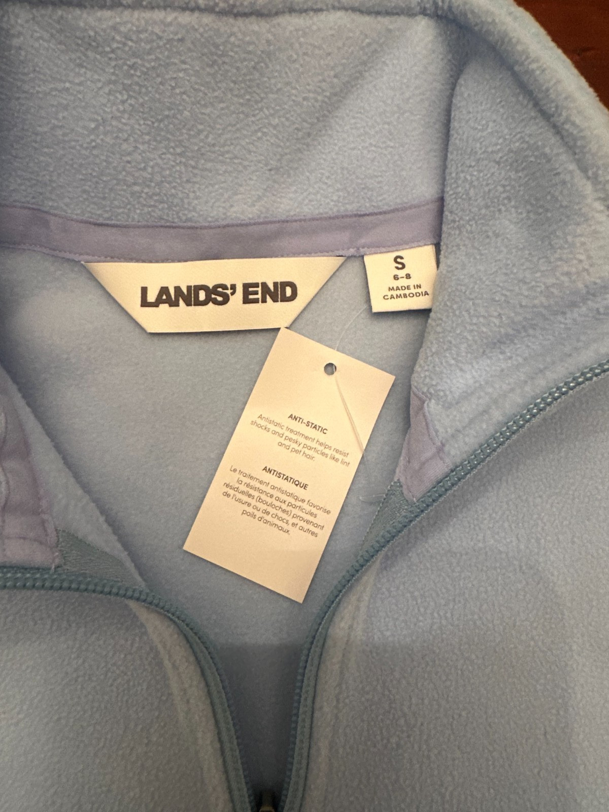 NEW LAND’S END light blue CLEAR BLUE SKY FLEECE light ZIP coat WOMENS jacket S