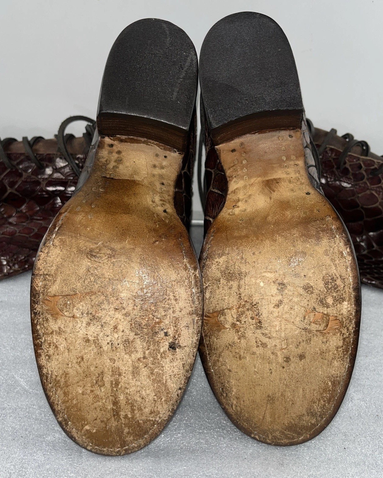 Rare Freebird by Steven Cognac Croco Coals – Sz 8 / Tall Leather Lace Up Boots