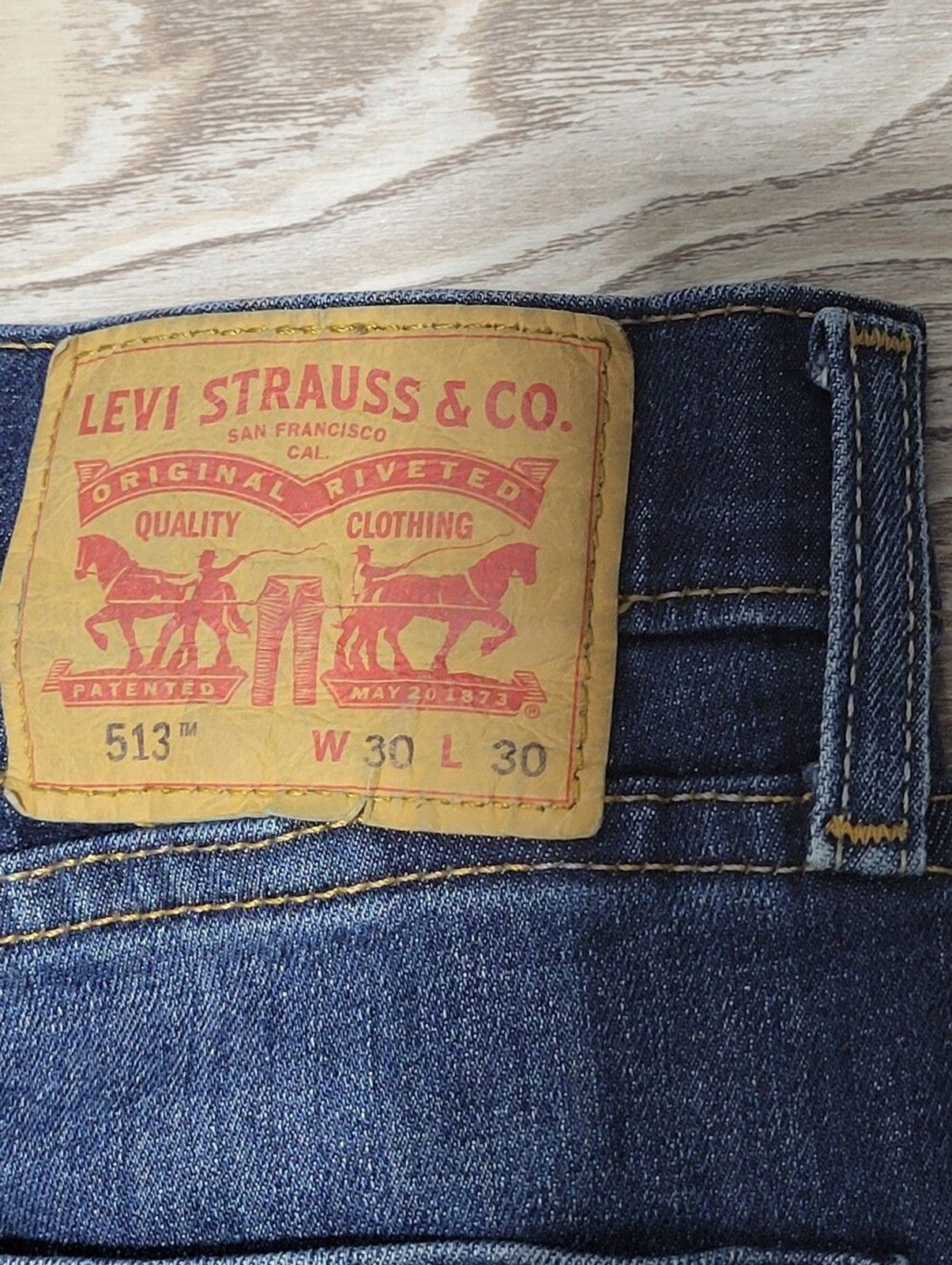 Levis Style 513 Straight Leg Denim Jeans Mens Size 30 X 30 Blue