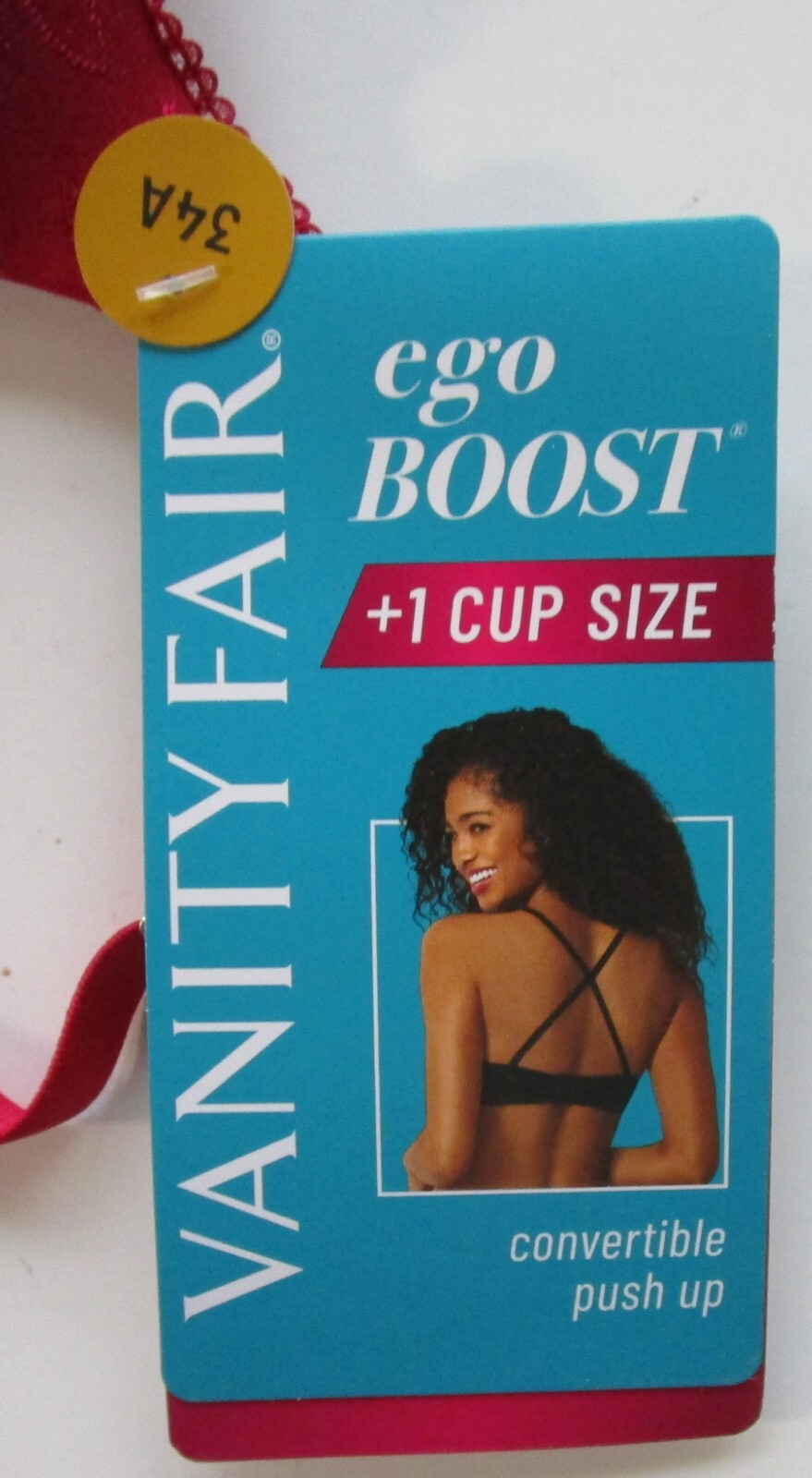 Vanity Fair Ego Boost Convertible Push Up Underwire Bra Style 2131101 Size 34 A