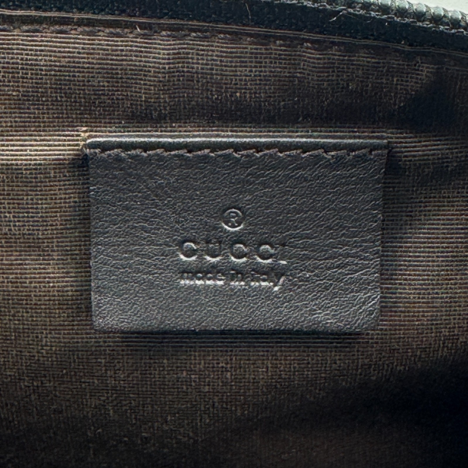 GUCCI GG Canvas Leather Accessory Pouch Mini Handbag *beautiful