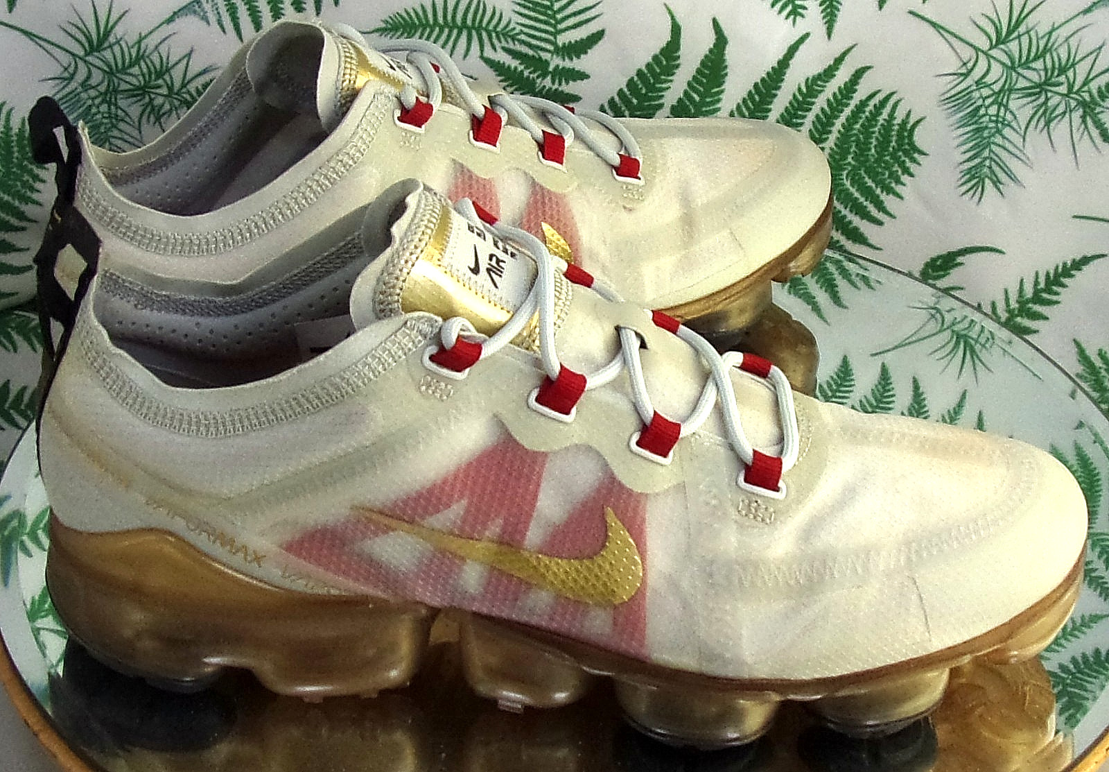 NIKE AIR VAPORMAX 2019 WHITE MESH SNEAKERS RUNNING ATHLETIC SHOES US MENS SZ 9