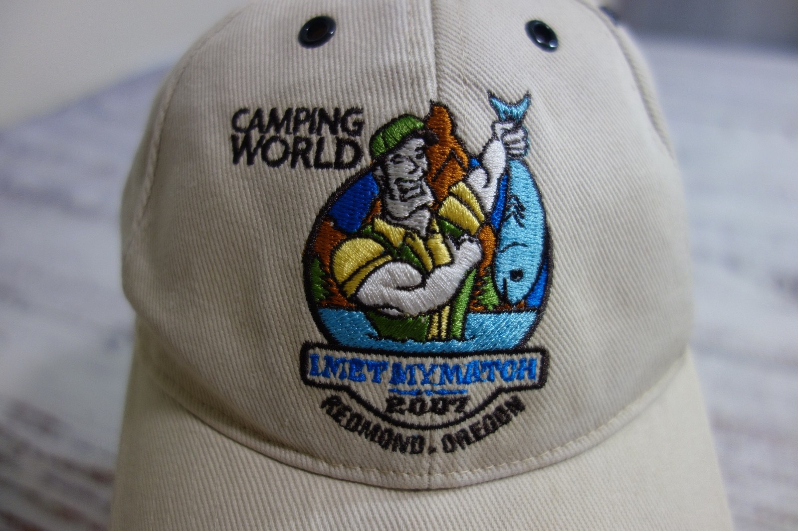 2007 Camping World FreedomRoads Beige Adjustable Logo Hat Cap Mens OSFM