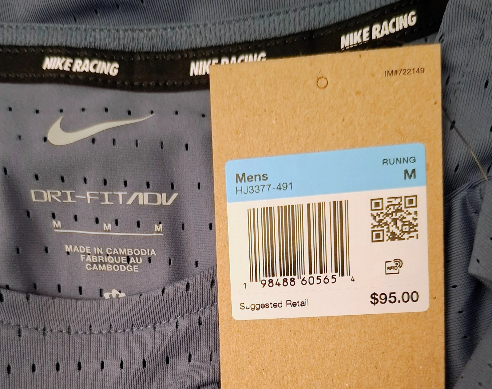 Nike, Men-M, DRI-FIT/ADV S.S. Tee, blue/black. Was$95