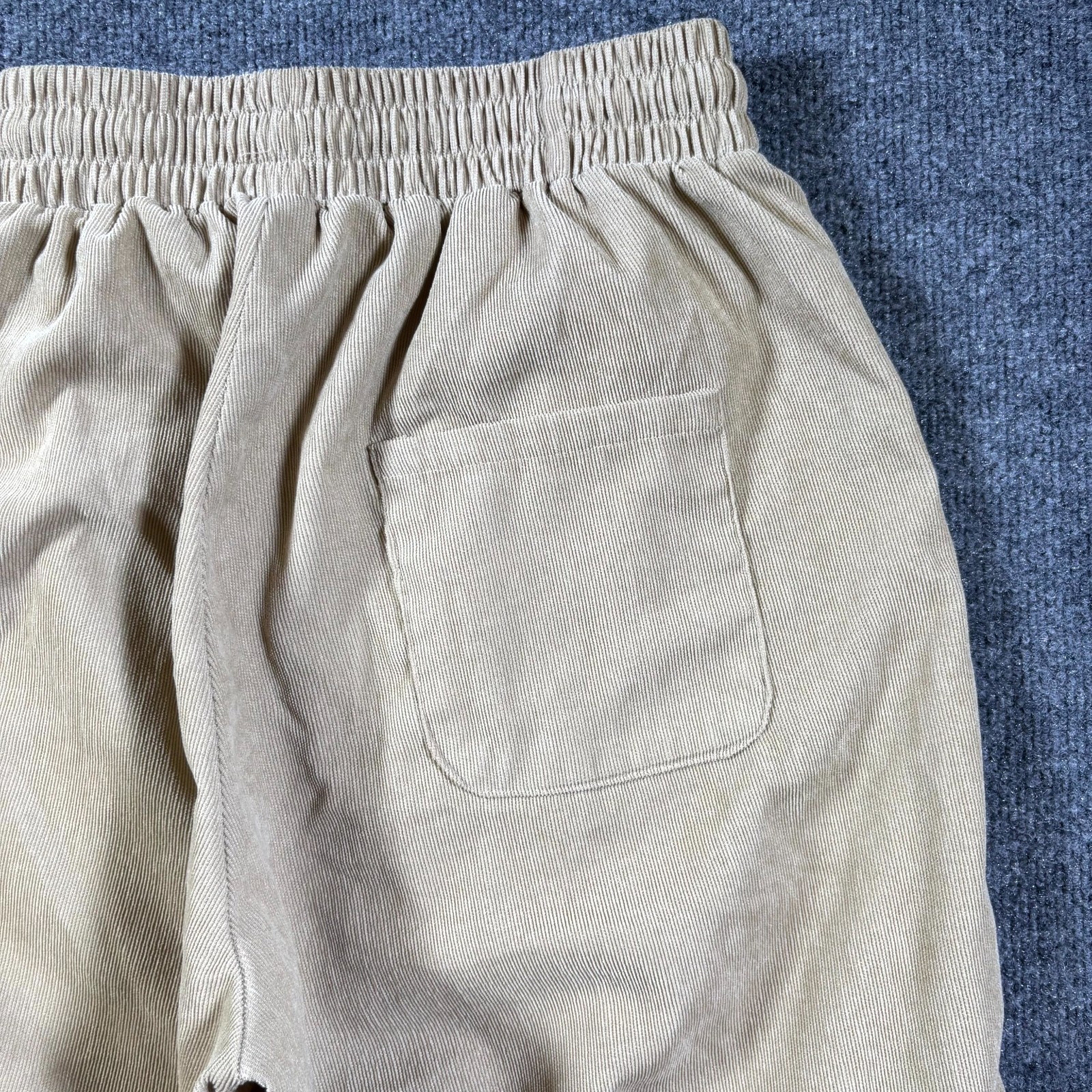 BoohooMAN Cargo Pant Men’s XL Beige Polyester Corduroy Tapered Workwear Stretch