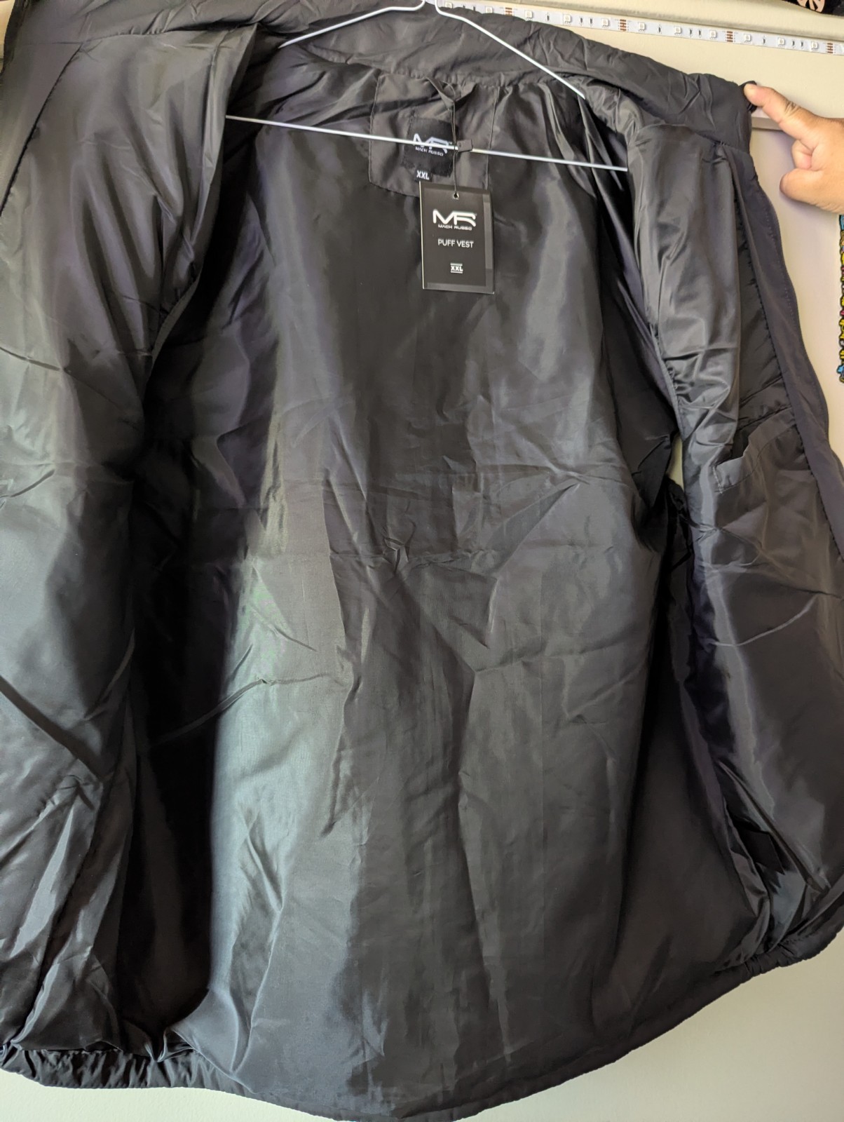 Mack Russo Puff Vest Men 2XL Black Full Zip Mock Neck Insulated Outwear Gorpcore
