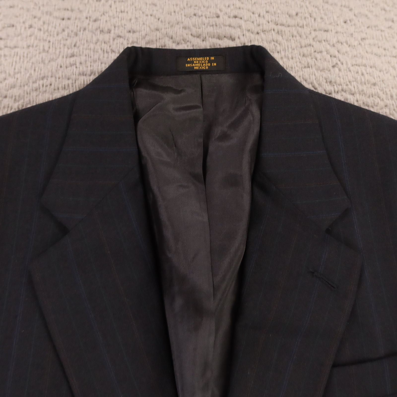 Towncraft Jacket S Blue Pinstripe Wool Polyester Worsted Wool Twill Blazer 38R