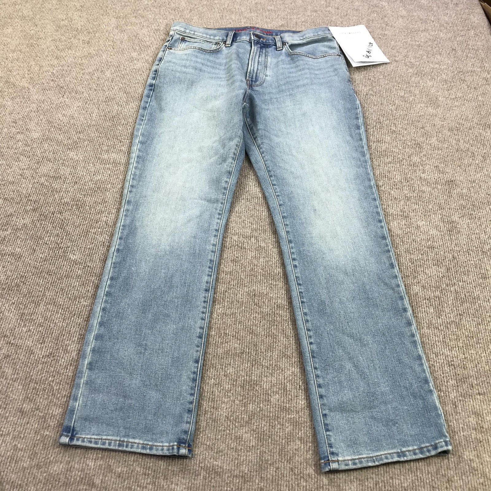 New Lucky Brand 223 Straight Jeans Mens 32×32 Blue Light Wash Denim Sample
