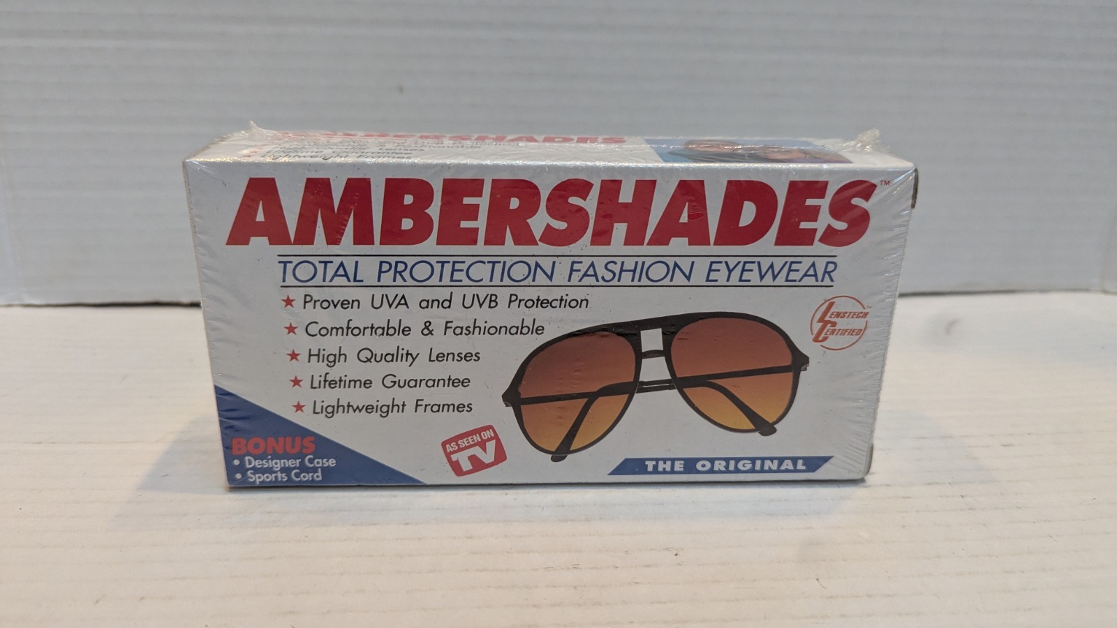 Vintage 1993 AmberShades As Seen On TV Sunglasses – Driving Aviator NEW SEALED