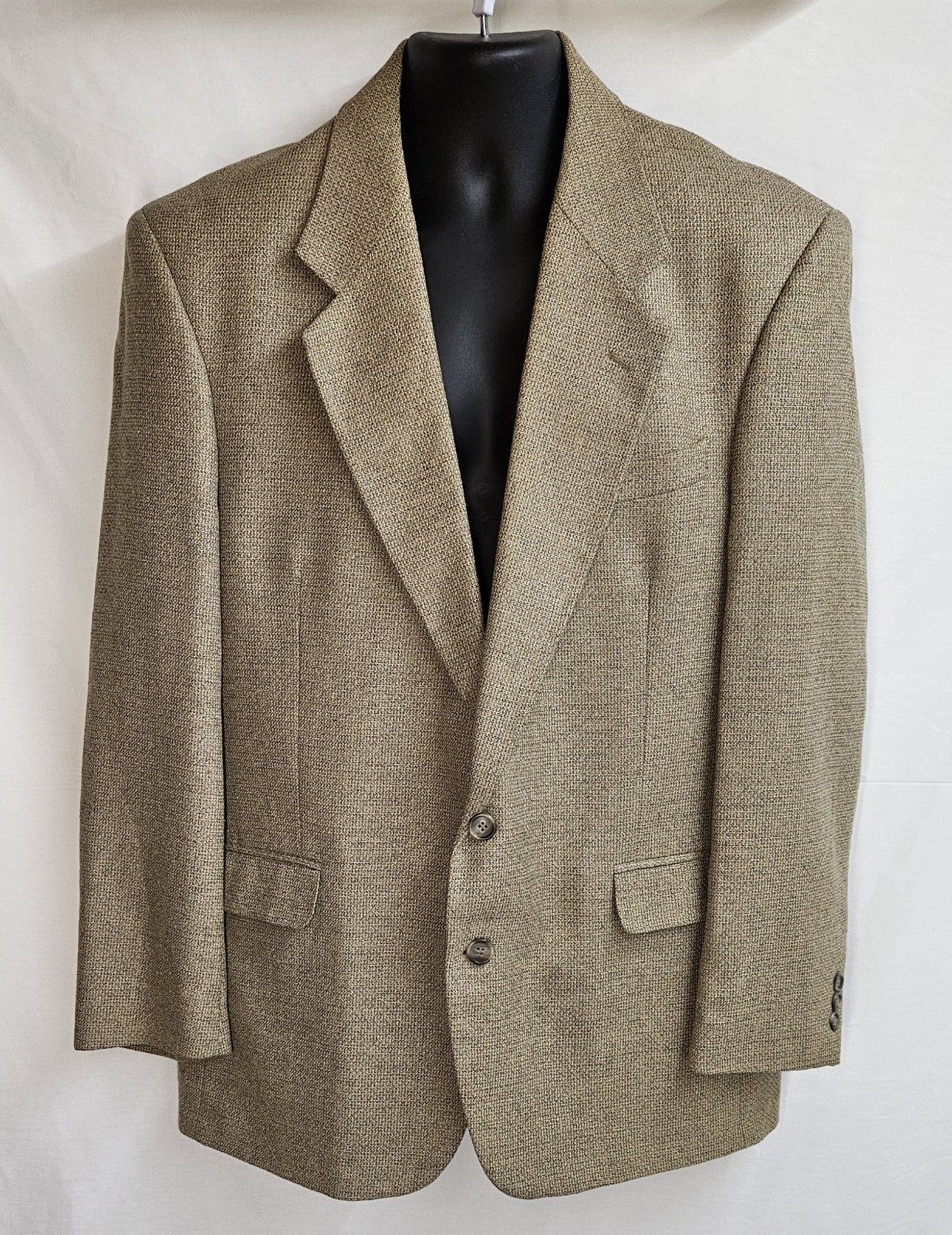 Khaki Tailors Row by Deansgate Sports Jacket Blazer 2 Button Men’s 42R Silk Wool
