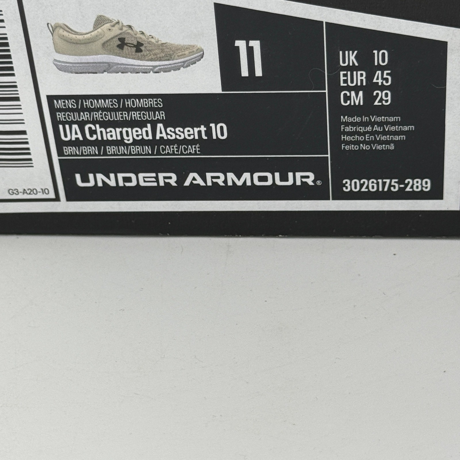 Under Armour Charged Assert 10 Shoes Mens Sz 11 Brown Tan Running 3026175-289