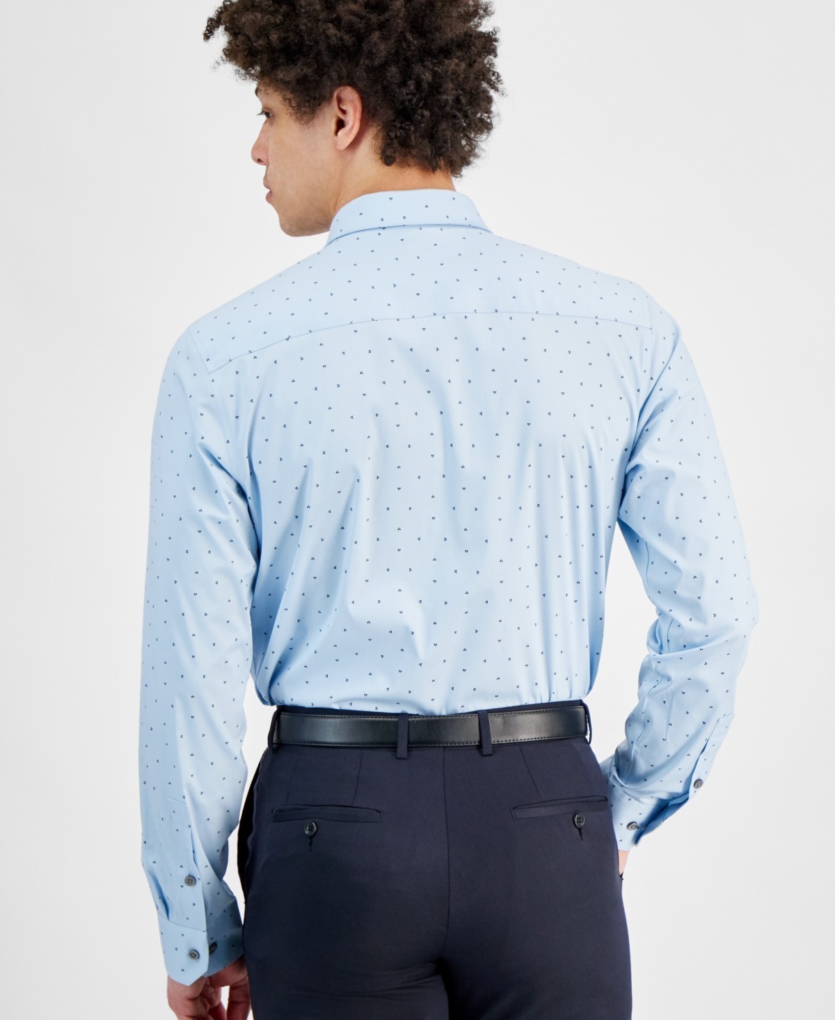 Alfani Mens Slim fit Dress Shirt , Blue Small 14-14.5 in 32-33 *