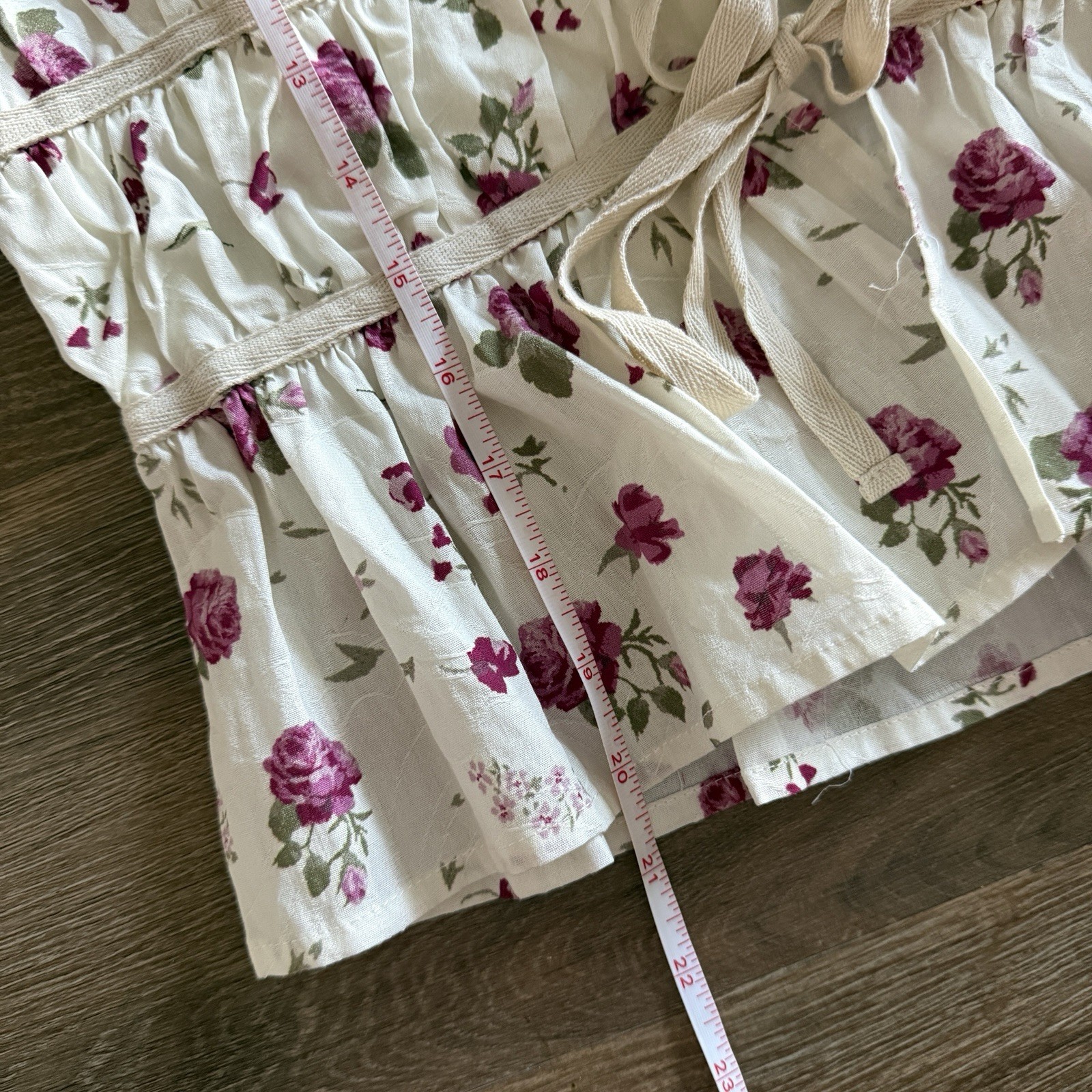 Aureum Women’s Floral Top Milkmaid Fairy Cottagecore SZ M Bohemian Peasant