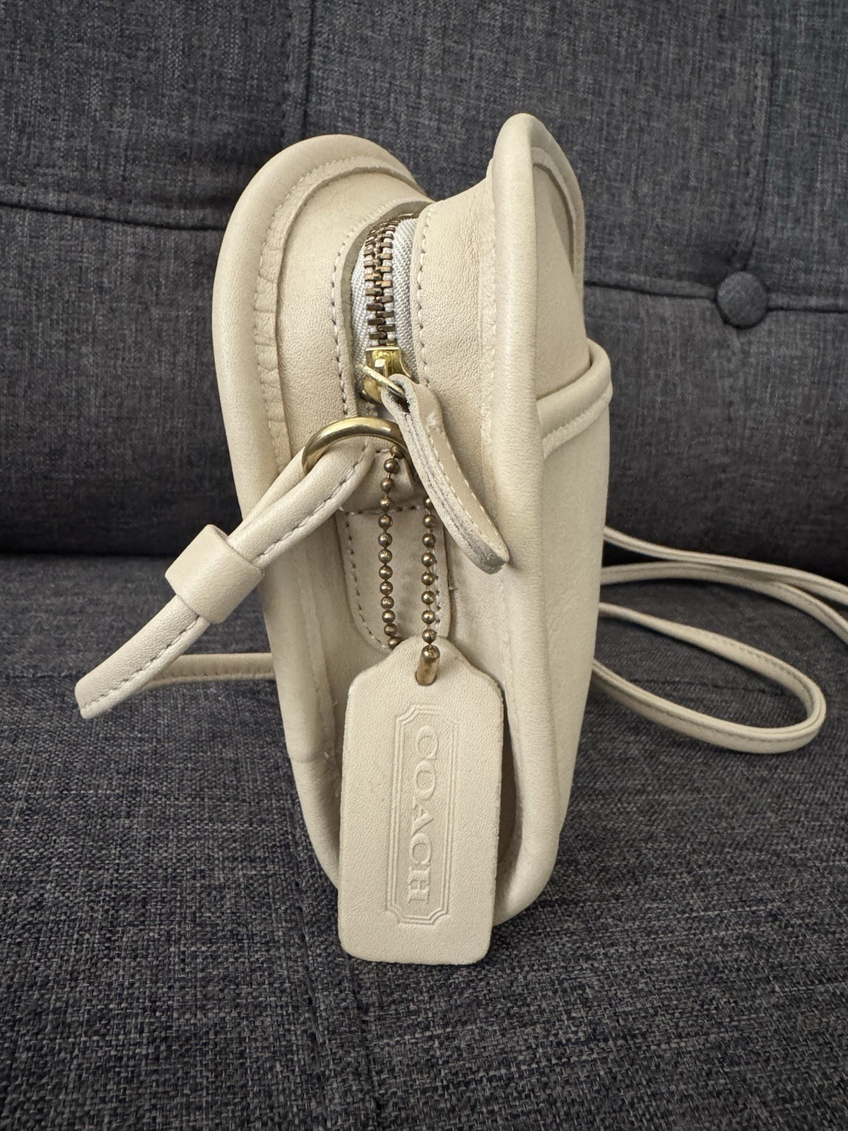 Vintage Coach Abbie Bone Leather Crossbody 9017