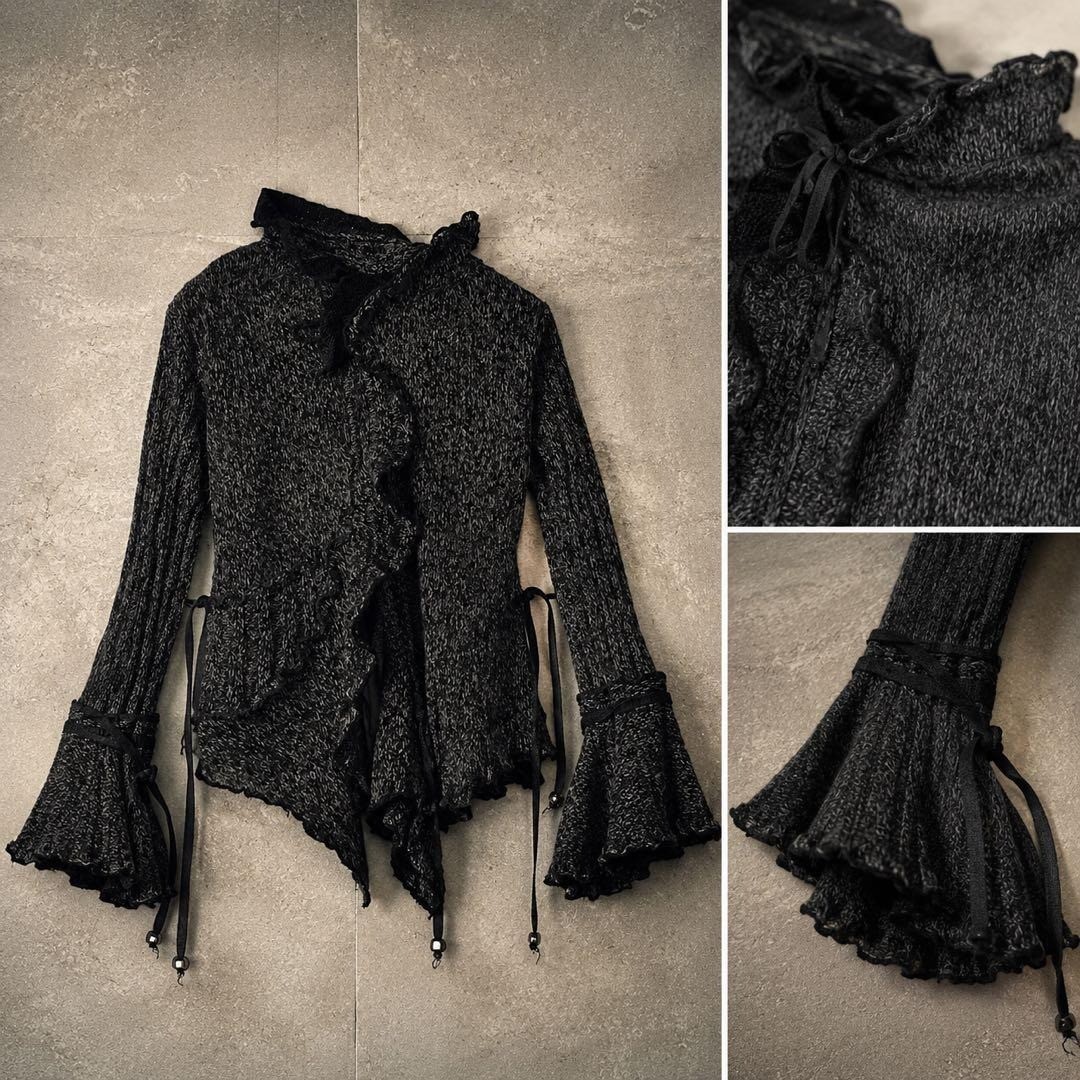 ANN DEMEULEMEESTER Archive Black Knit Bell Sleeve Cardigan Women’s Size S