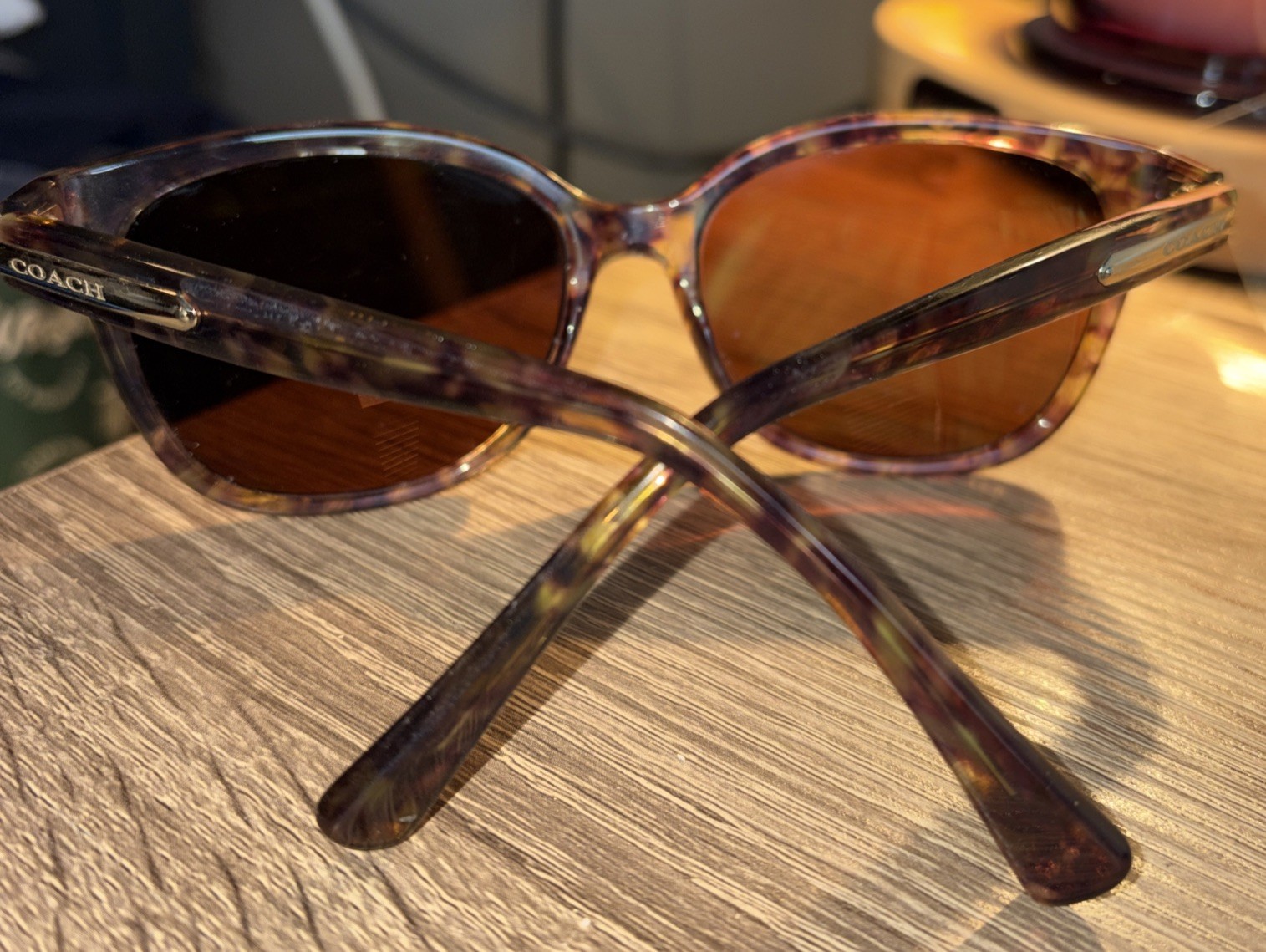 Frames Only Coach HC 8132 Confetti Light Brown Sunglasses 57-17-13 & Case