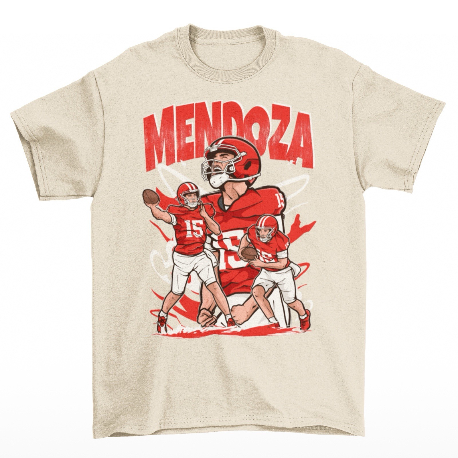 Fernando Mendoza Cartoon Style Football T-Shirt