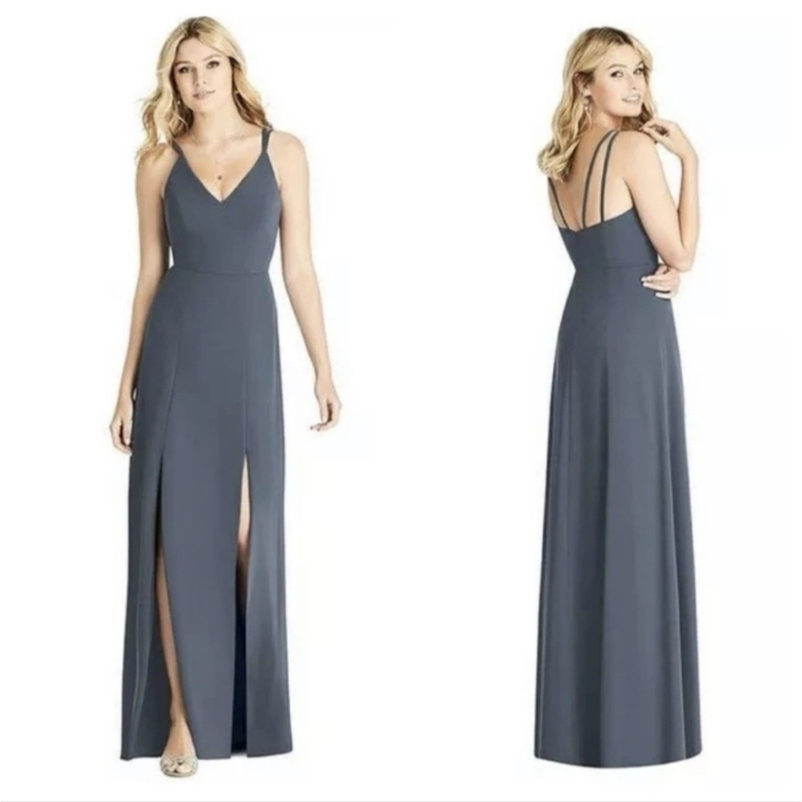Social Bridesmaids Silverstone Dual Spaghetti Strap Crepe Dress 14 Style 8187