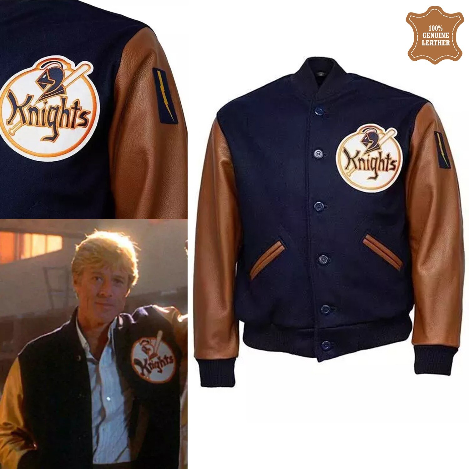 Robert Redford The Natural Roy Hobbs Bomber Jacket New York Knights Jacket