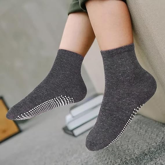 Toddler Boy Socks 12 Pairs Kids Grips Non Slip Skids for 1-7 Years Boys