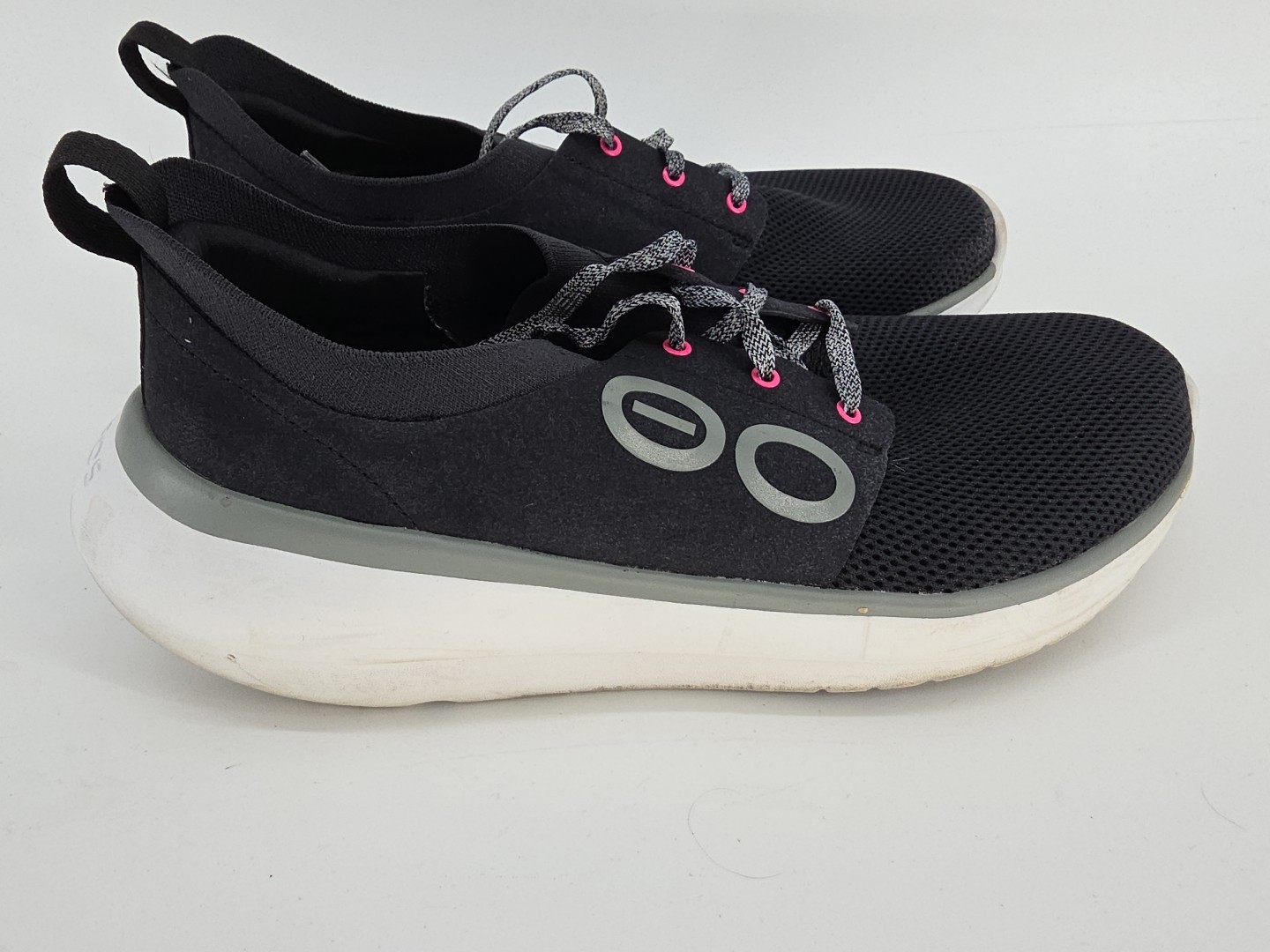 OOFOS OOmy Stride Recovery Comfort Shoes Lace Sneakers Womens Size 11 Black Pink