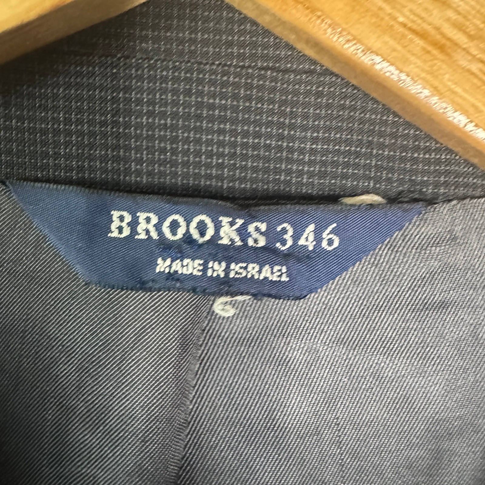 Brooks 346 Blazer Men 46L Black Wool Two Button Business Office Work Sports Coat