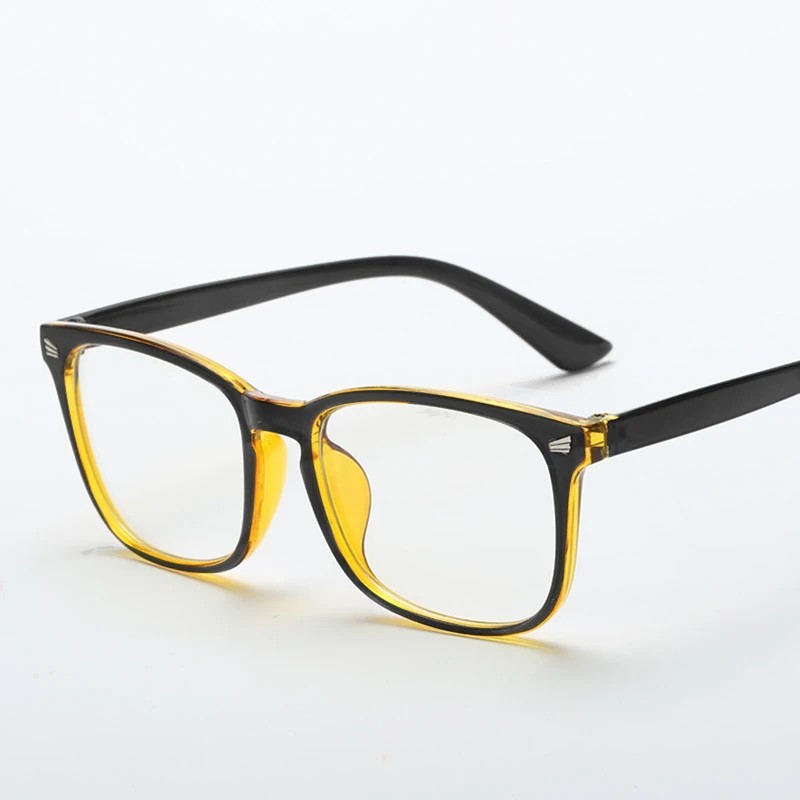 New Clear Lens Glasses Rectangular Frame Spring Hinge Fake Eyewear UV 100%