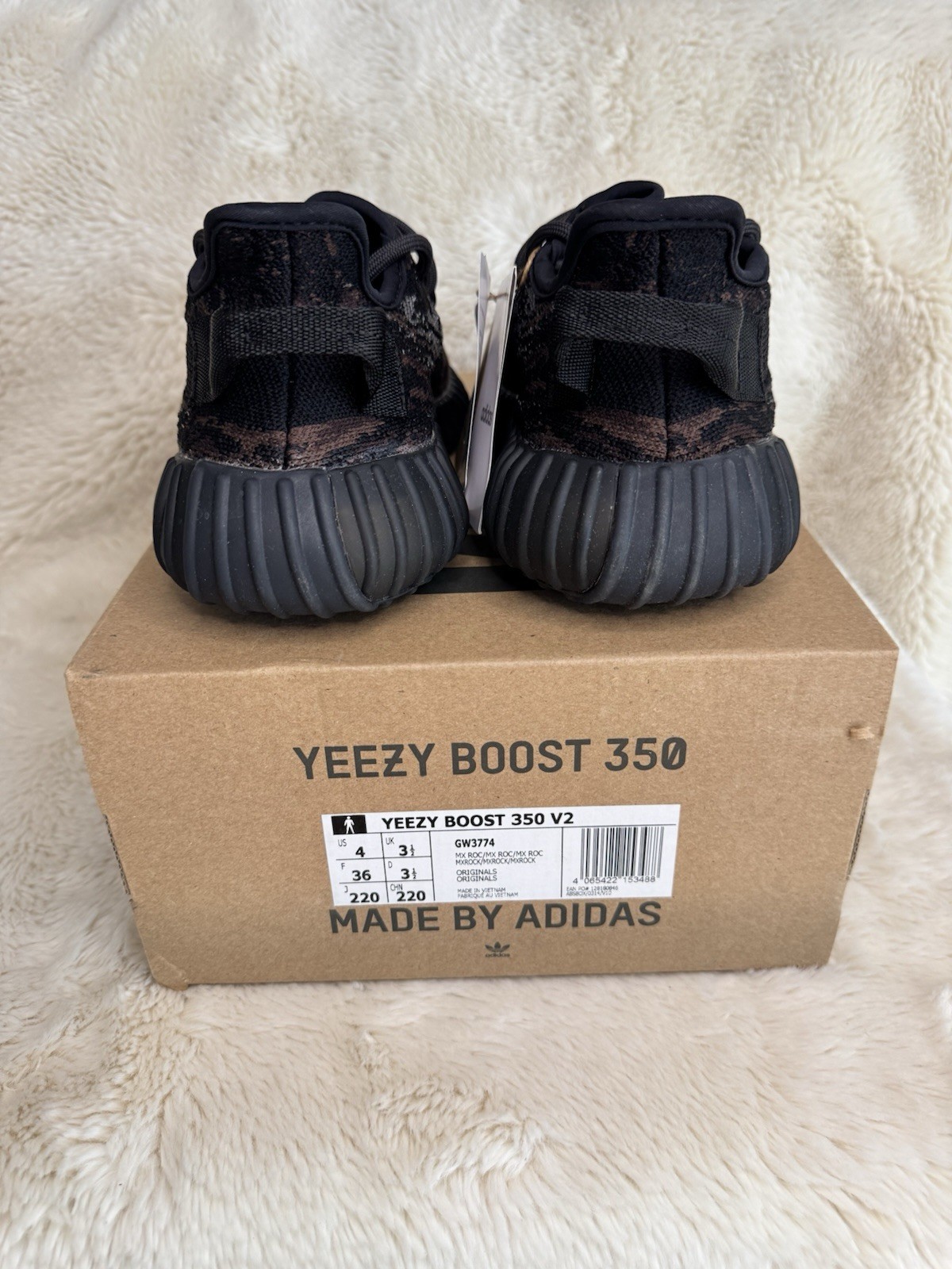 adidas Yeezy Boost 350 V2 MX Rock Black Brown Gray Low Top Sneakers GW3774