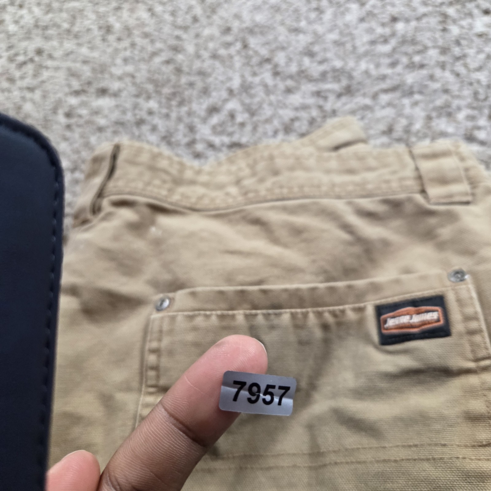 Jesse James Workwear Shorts Mens 41 Tag 42 Brown Canvas Carpenter Painting Marks