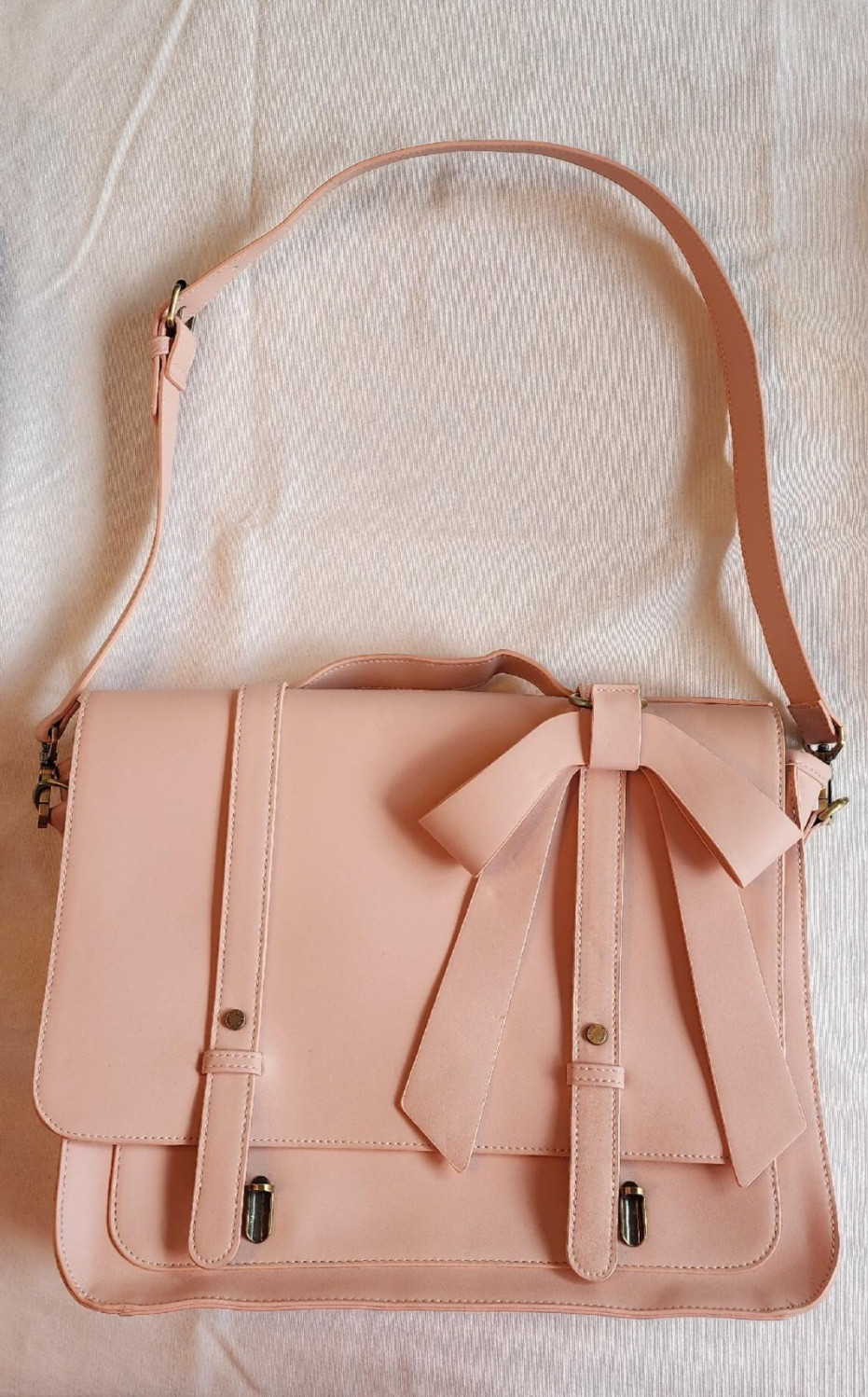 Ecosusi Summer Garden Romance Bow Briefcase Pink Convertible Messenger Bag NWOT