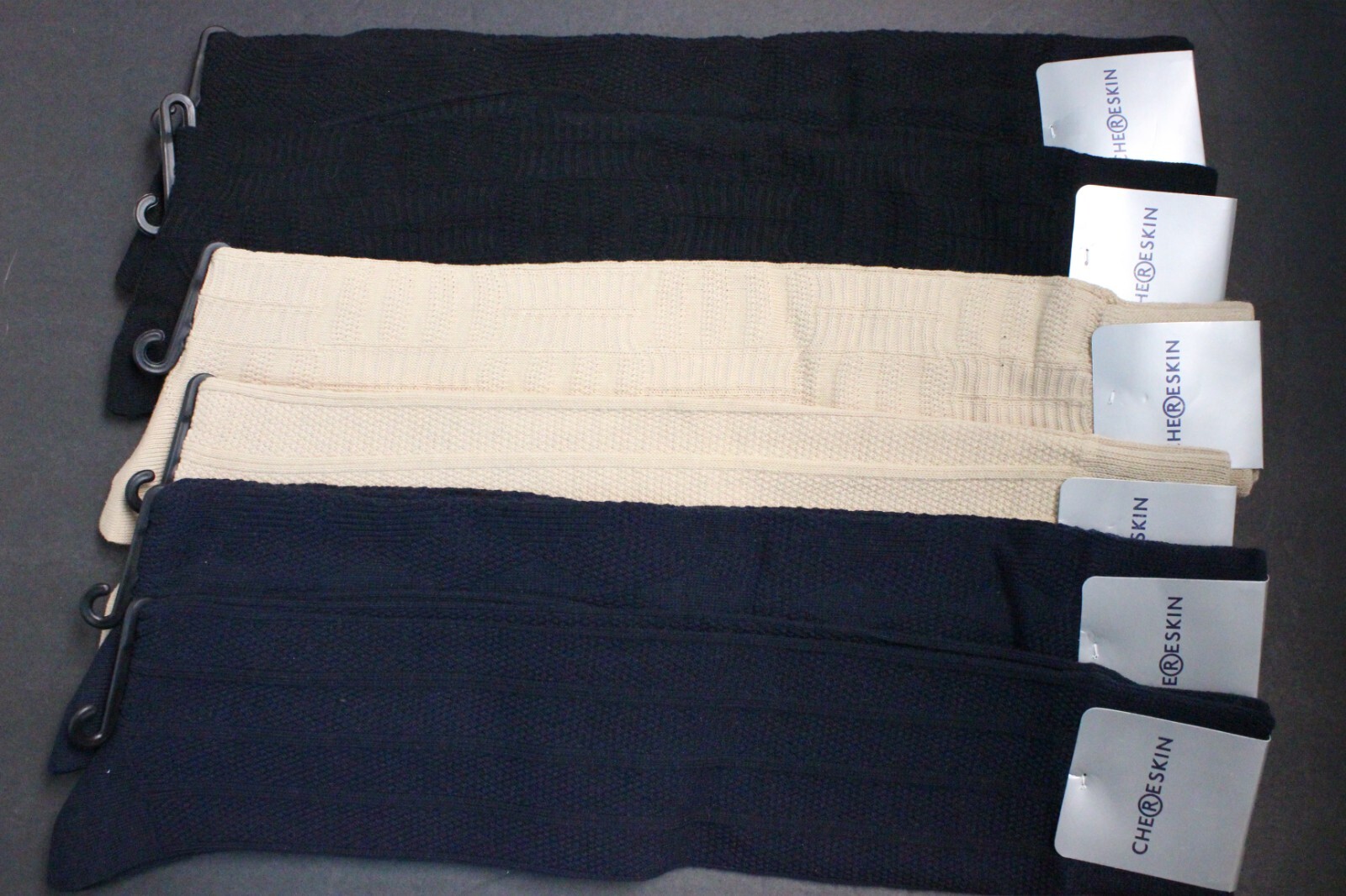 8 pair Men’s 10-13 Over the Calf Dress Work Crew Socks Black tan navy SZ 6-12