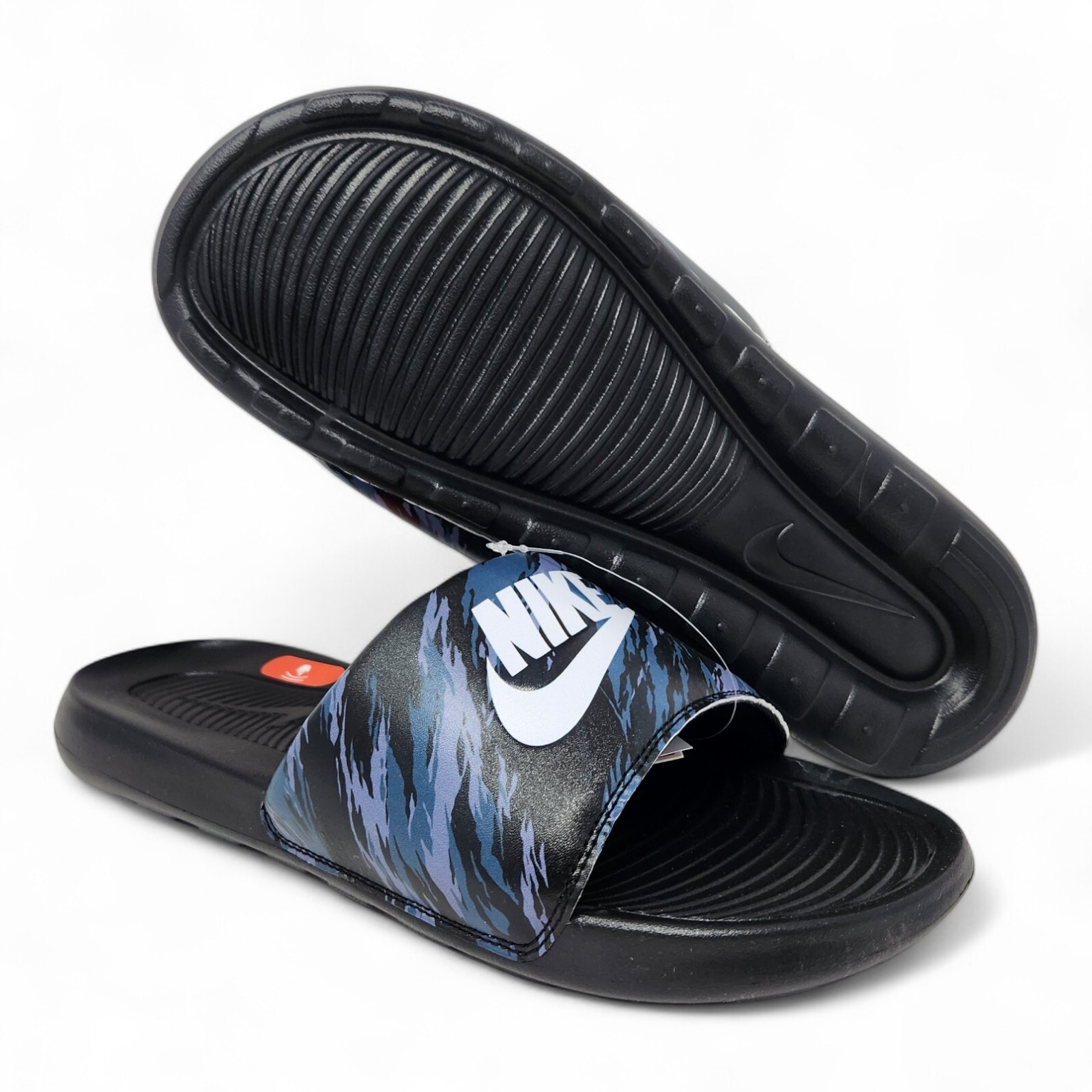 Nike Victori One Athletic Slides Men’s Sizes Black Pure Platinum Off Noir Camo