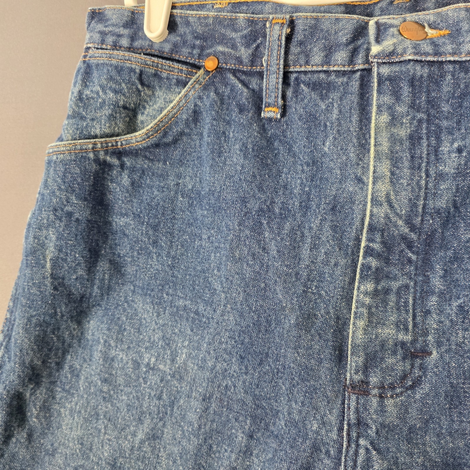 Wrangler 13MWZ Cowboy Cut Jeans 38×34 Made USA Vintage Blue Denim Western Work