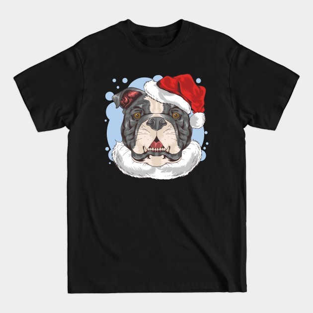 Pitbull Pug Dog Christmas Tee Cotton Black Unisex S-234XL T-Shirt