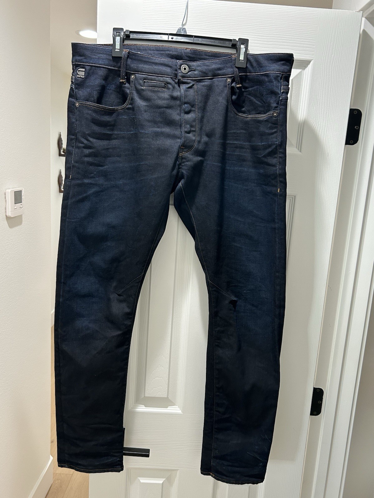 Menu G-STAR RAW MENS D-STAQ SLIM JEANS Dark Blue Size 38×32