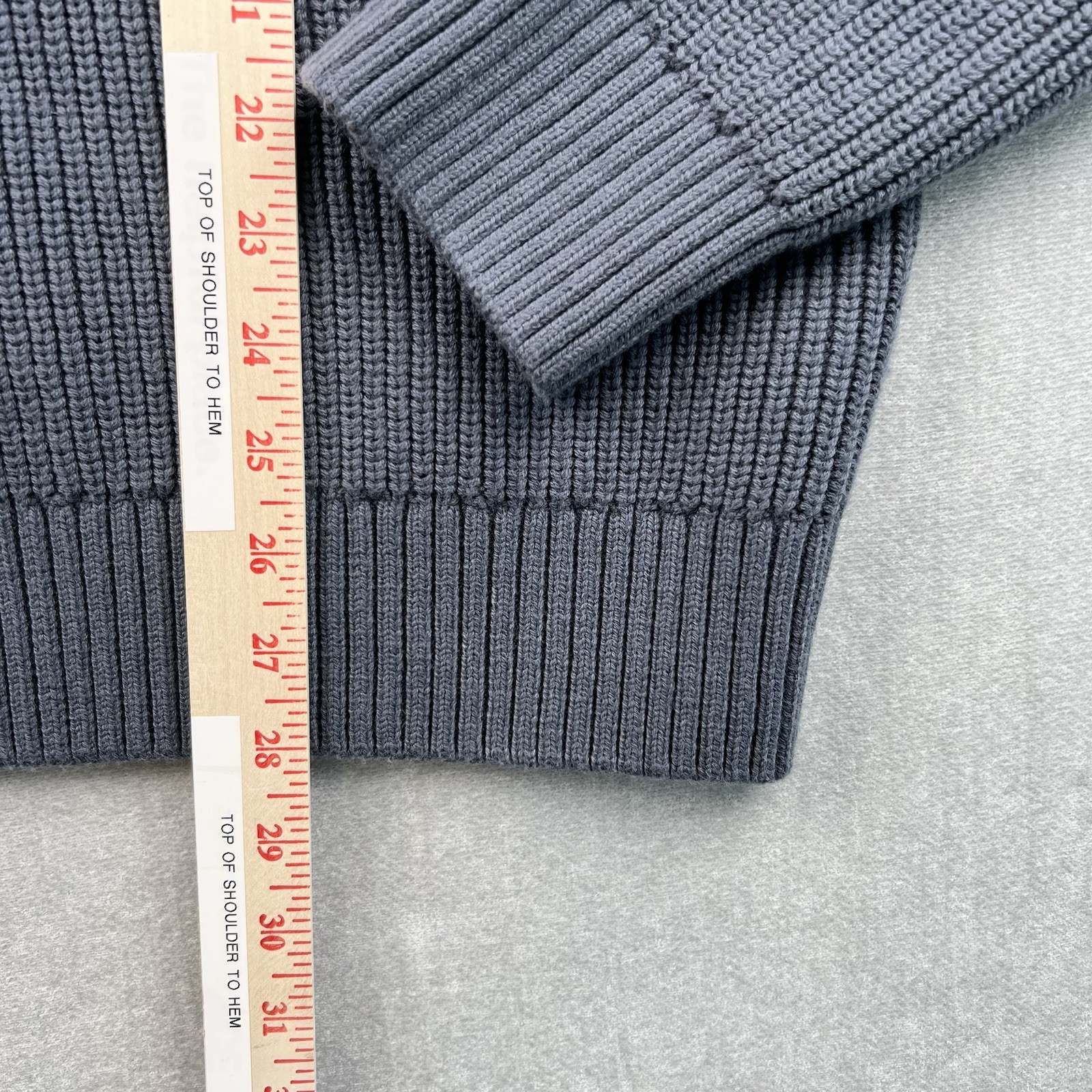 Duluth Trading Sweater Mens M Blue High Neck Infantry Wool Blend Shawl Collar