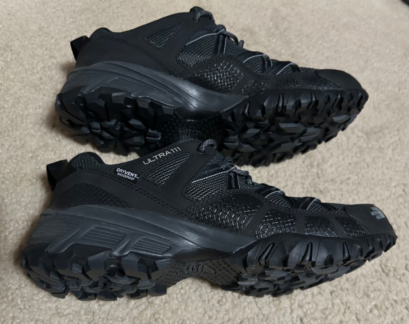 The North Face Ultra 111 Mens SIZE 10 Trail Hiking Shoes Dark Shadow Gray/Black
