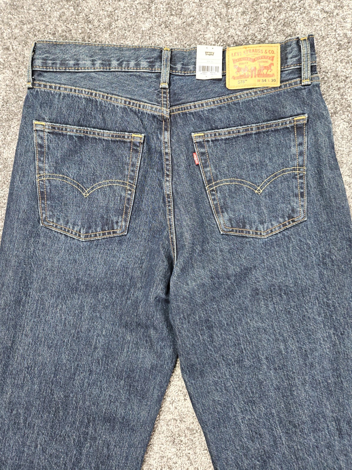 Levi’s 578 Baggy Jeans Men’s 34×30 Dark Wash Denim Y2K Relaxed Fit NWT