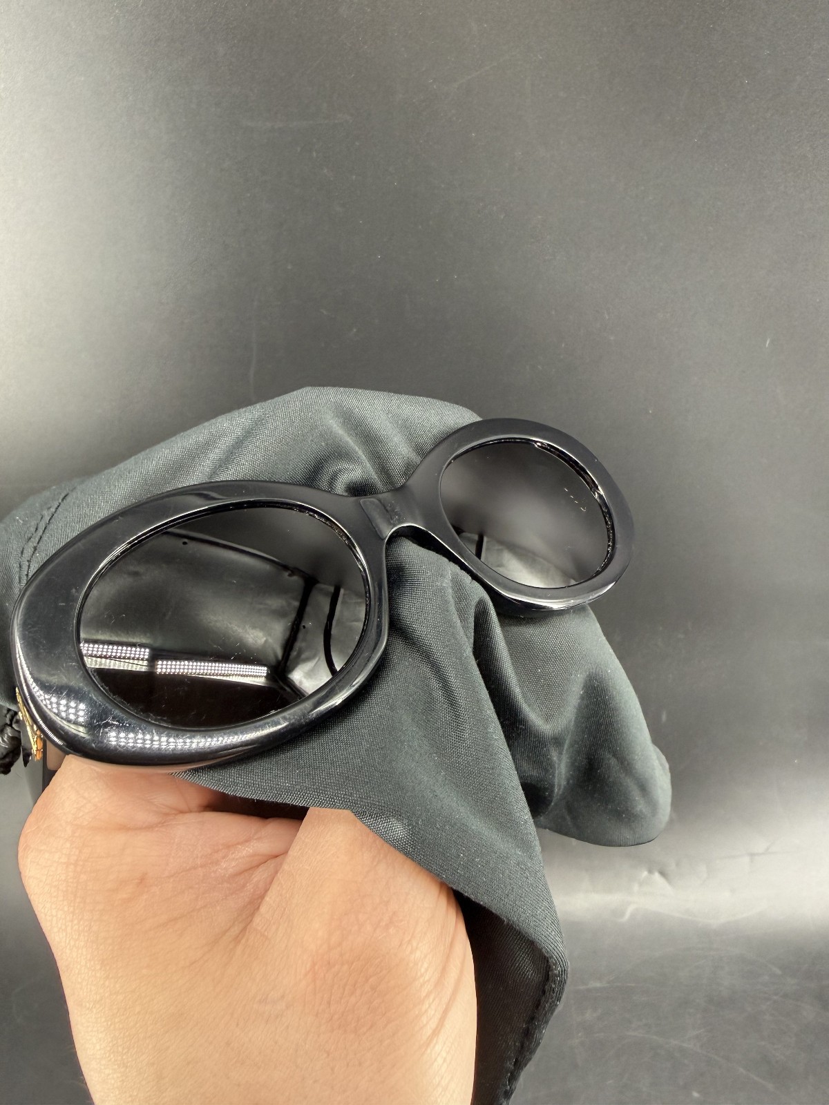 Authentic Celine CL40194U 01A 52mm Oval Black Sunglasses Grey Lens Only