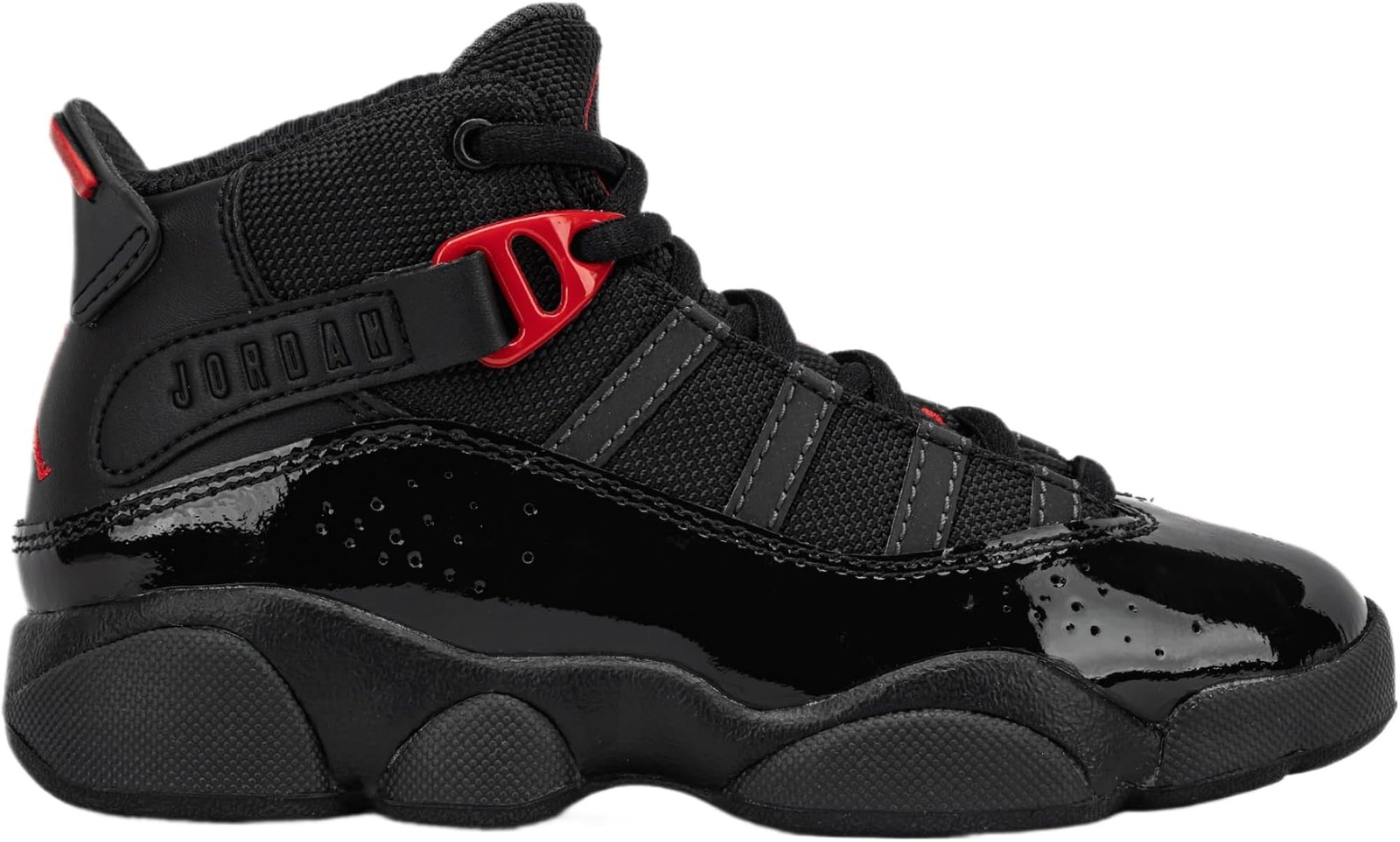 Nike 6 Rings Preschool Lifestyle Shoes (Black/Fire Red/Anthracite) Size 2 – Blac