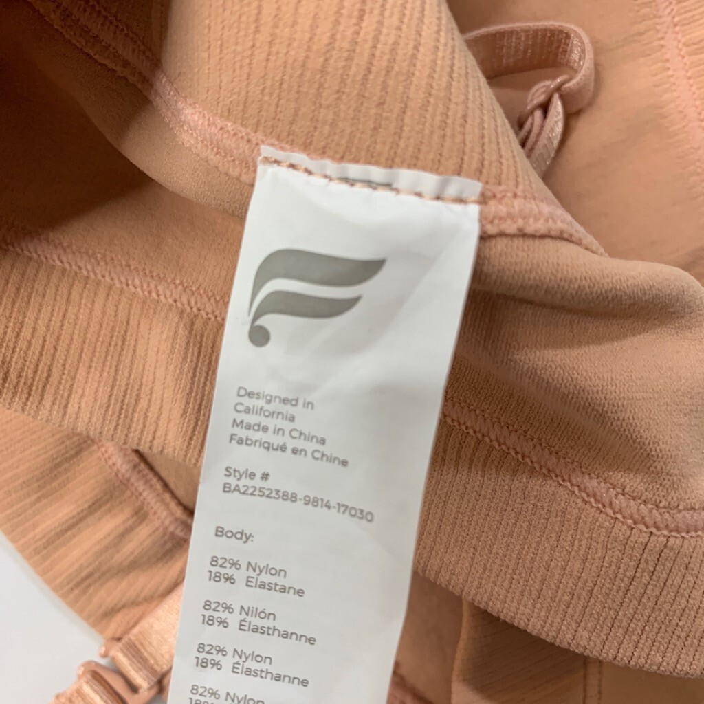 Fabletics Bandeau Women S Small Peachy Sand Cropped Camilla Sculpt Knit Unpadded
