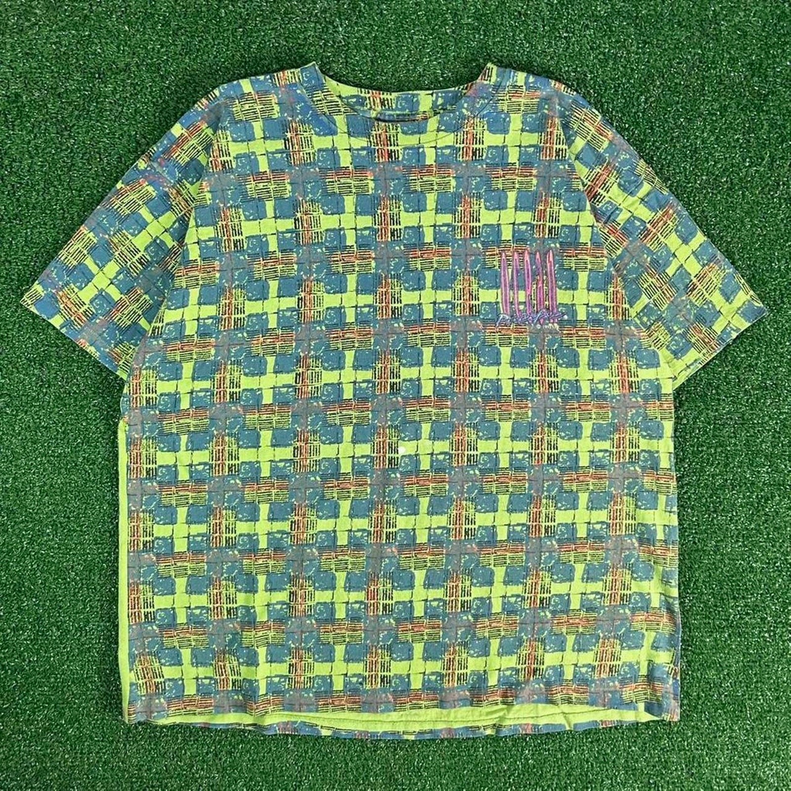 Rare Vintage 90s Ocean Pacific Surfwear Abstract All Over Print Graphic Tshirt