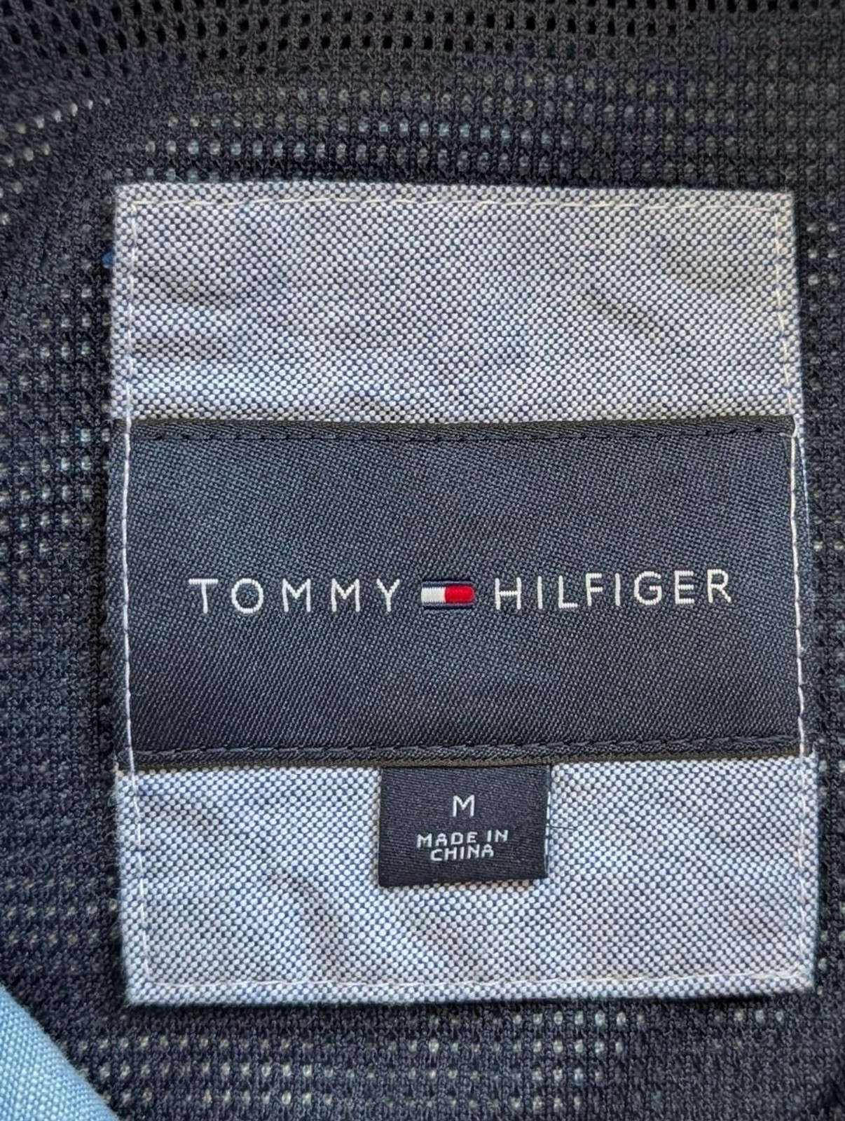 Tommy Hilfiger Mens Light Blue Regatta Linen Blend Zip Up Jacket Size Medium